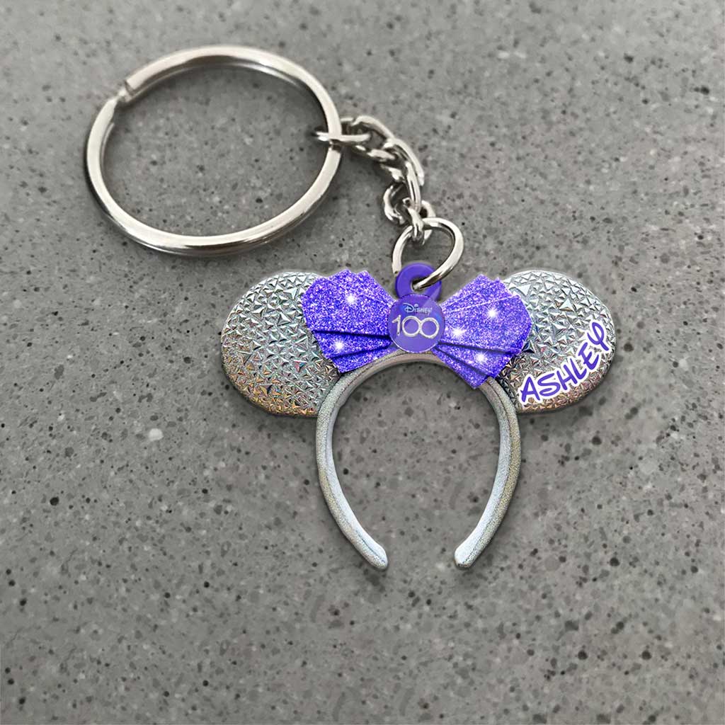 Personalized Disney 100 Years Mouse Keychain Custom Name Gift Keychain GradoCreations