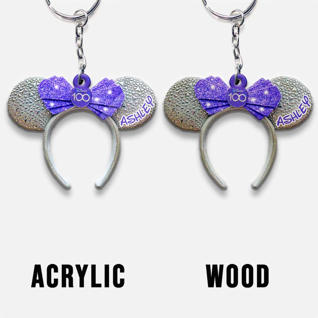 Personalized Disney 100 Years Mouse Keychain Custom Name Gift Keychain GradoCreations
