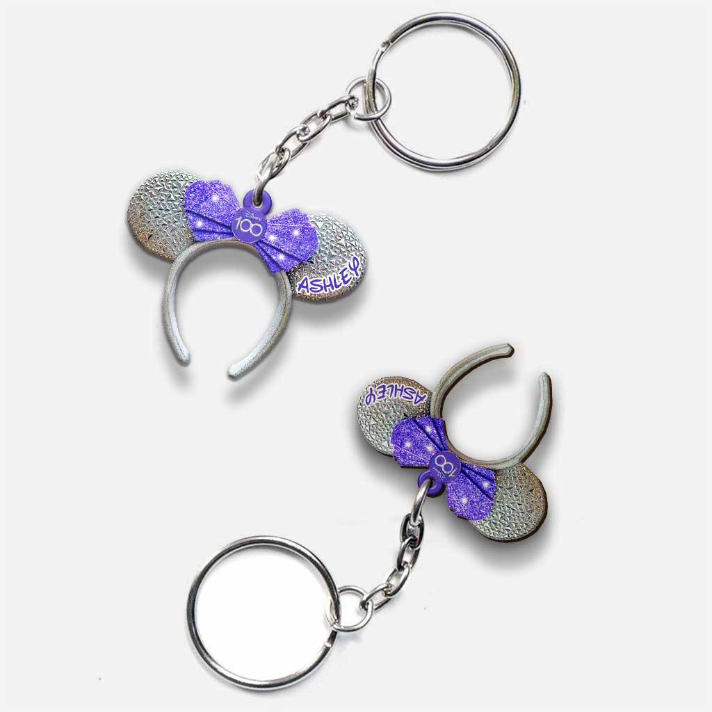 Personalized Disney 100 Years Mouse Keychain Custom Name Gift Keychain GradoCreations