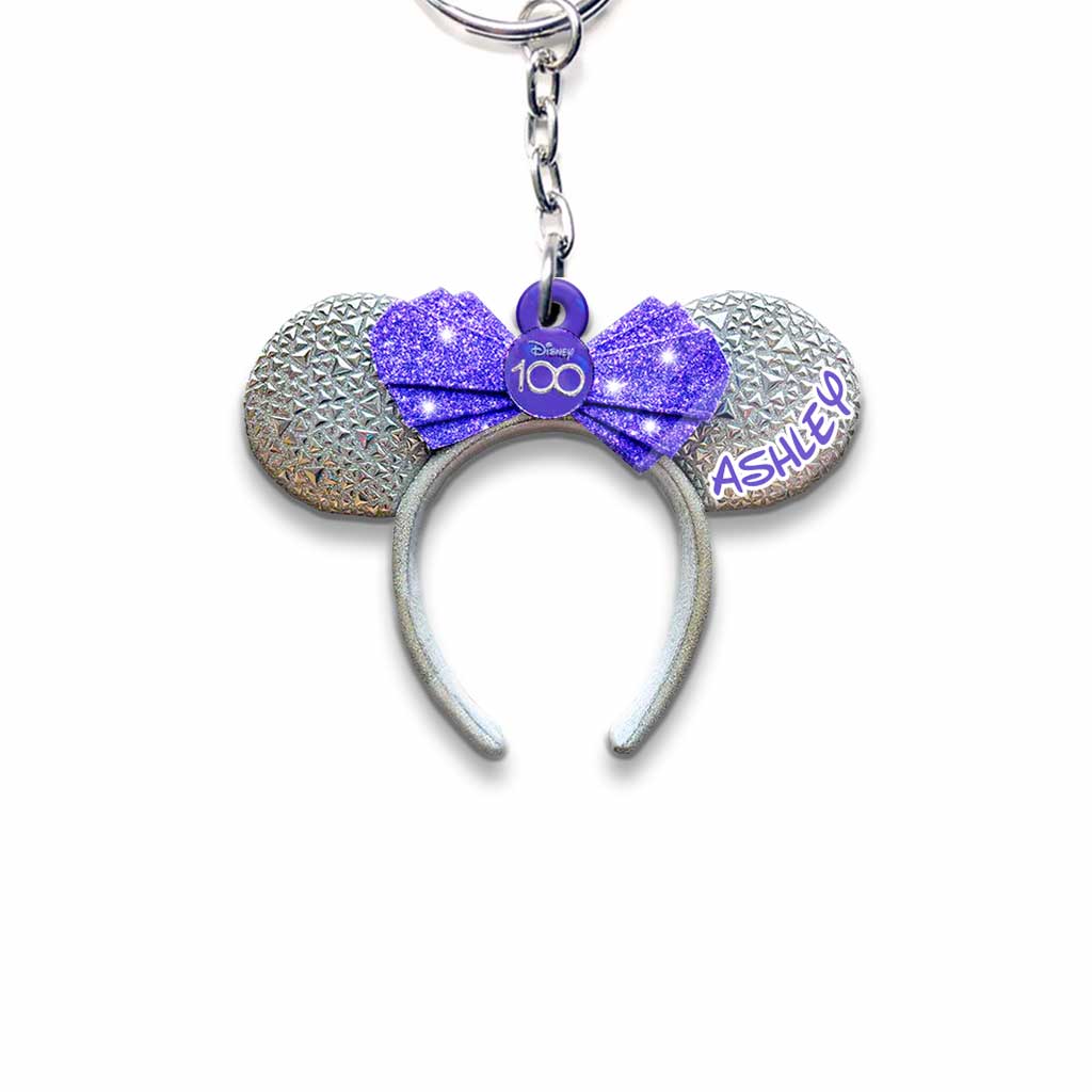 Personalized Disney 100 Years Mouse Keychain Custom Name Gift Keychain GradoCreations