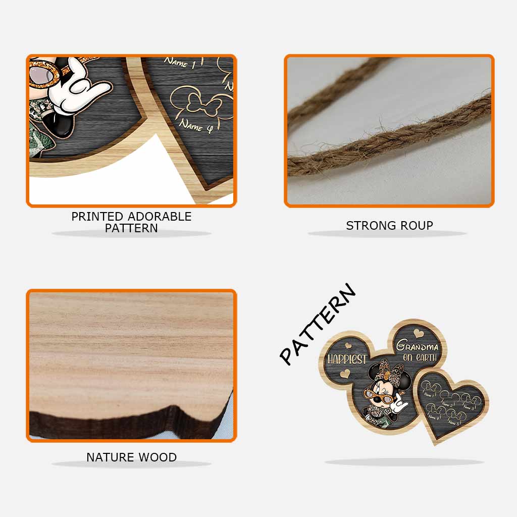 Personalized Grandma Wood Sign with Mickey Design for Mother's Day Wood Sign GradoCreations