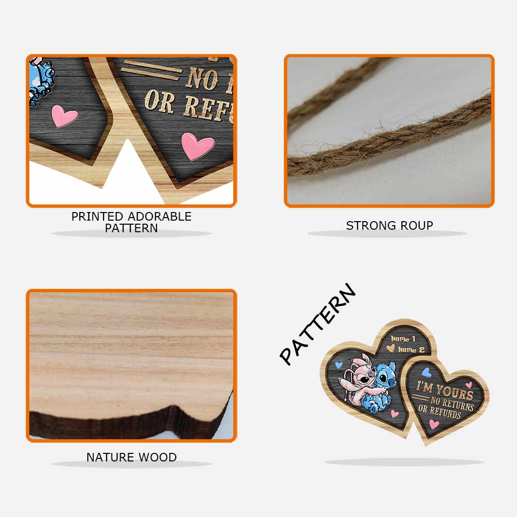 Personalized Wood Heart Sign with Names - Unique Couple Gift Wood Sign GradoCreations