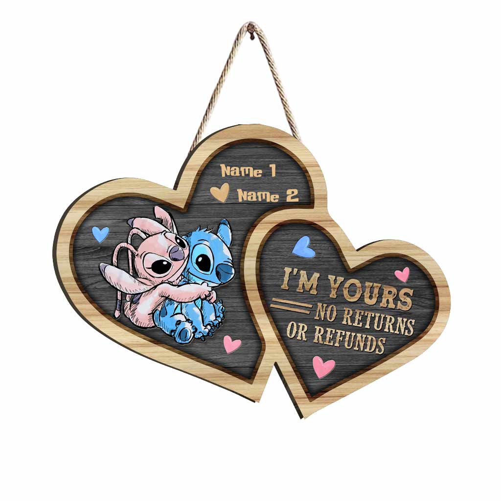 Personalized Wood Heart Sign with Names - Unique Couple Gift Wood Sign GradoCreations