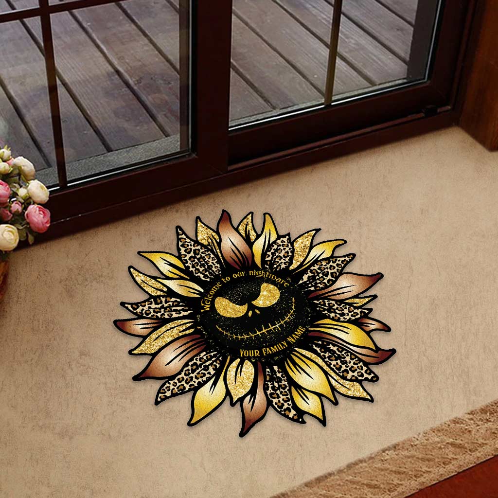 Personalized Welcome to Our Nightmare Shaped Doormat for Family Shaped Doormat GradoCreations