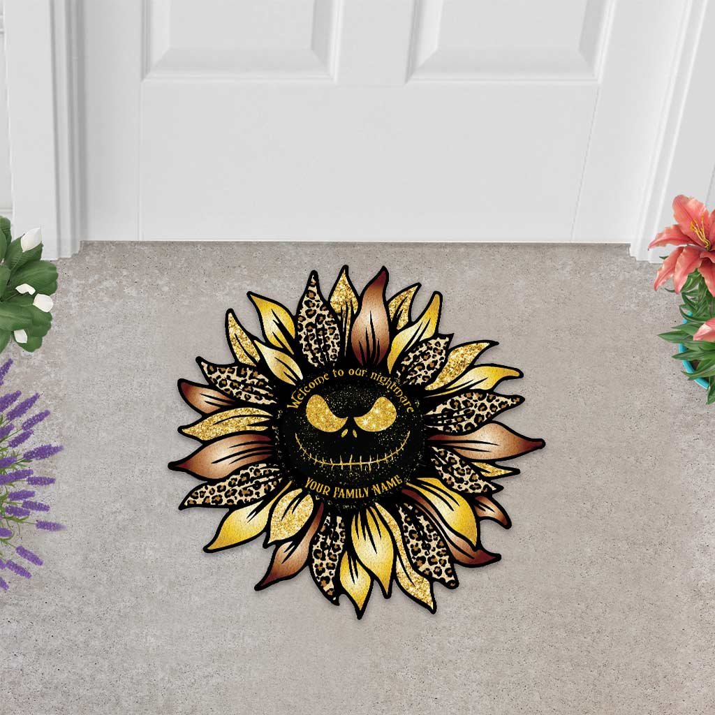 Personalized Welcome to Our Nightmare Shaped Doormat for Family Shaped Doormat GradoCreations