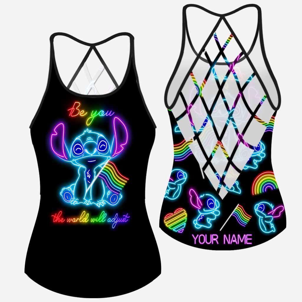 Personalized LGBT Pride Tank Top Custom Name Rainbow Gift Cross Tank Top GradoCreations