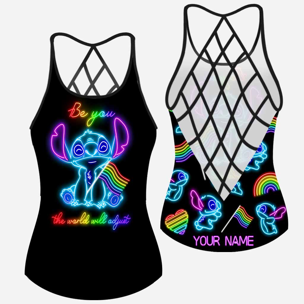 Personalized LGBT Pride Tank Top Custom Name Rainbow Gift Cross Tank Top GradoCreations