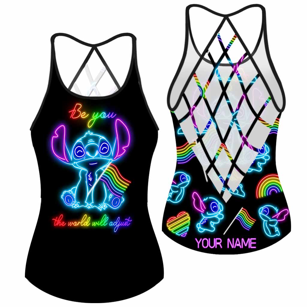 Personalized LGBT Pride Tank Top Custom Name Rainbow Gift Cross Tank Top GradoCreations