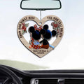 Personalized Heart Car Ornament Printed Both Sides Gift for Couples Car Ornament GradoCreations