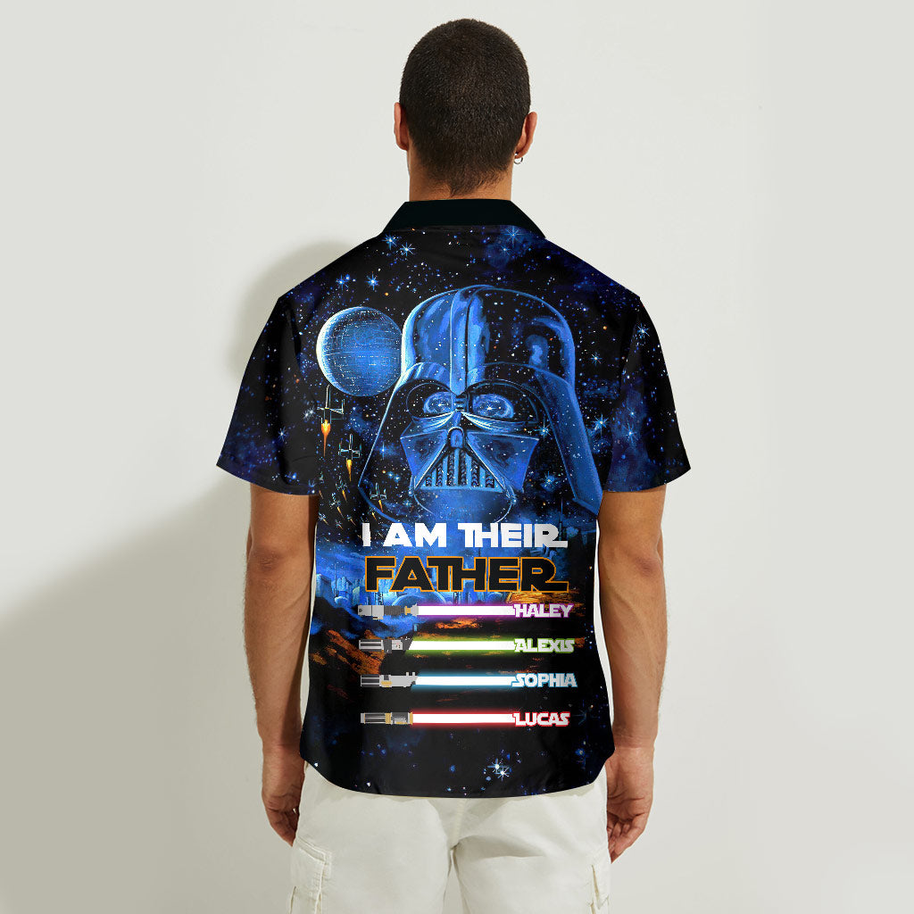 Personalized Hawaiian Shirt for Dad with Space Design | Father's Day Gift Hawaiian Shirt GradoCreations