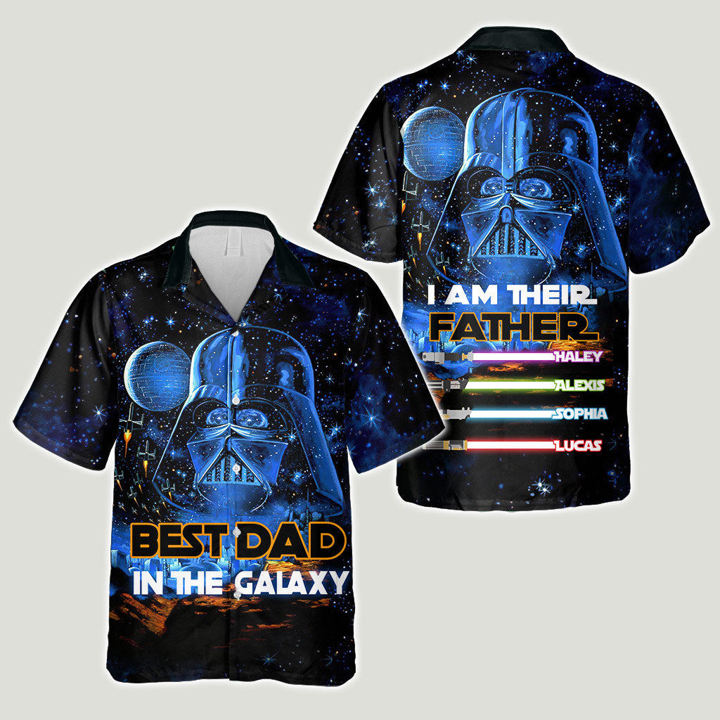Personalized Hawaiian Shirt for Dad with Space Design | Father's Day Gift Hawaiian Shirt GradoCreations