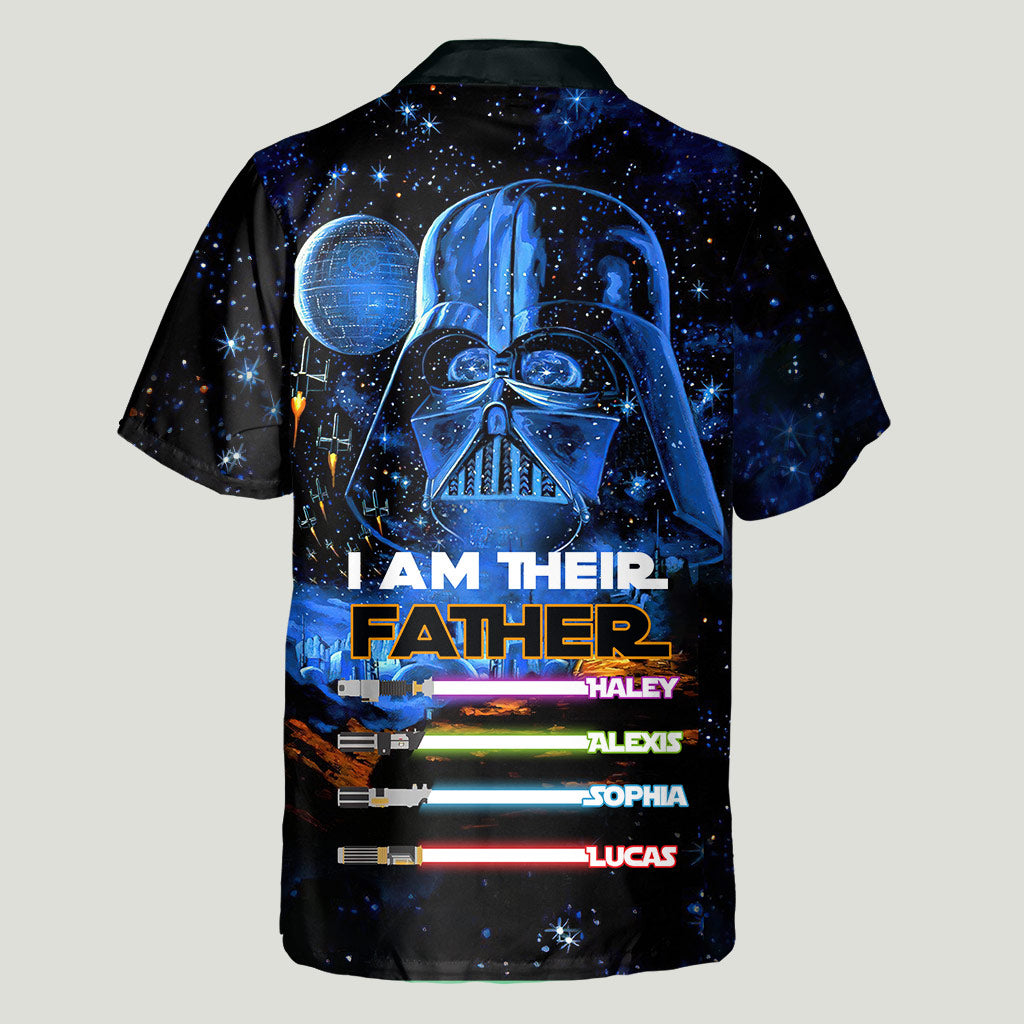 Personalized Hawaiian Shirt for Dad with Space Design | Father's Day Gift Hawaiian Shirt GradoCreations