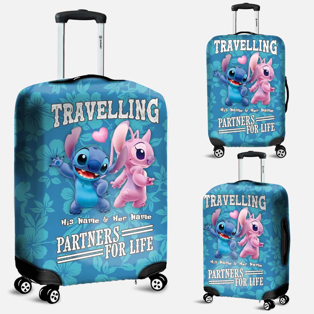 Personalized Ohana Luggage Cover Custom Name Travel Gift for Couples Luggage Cover GradoCreations