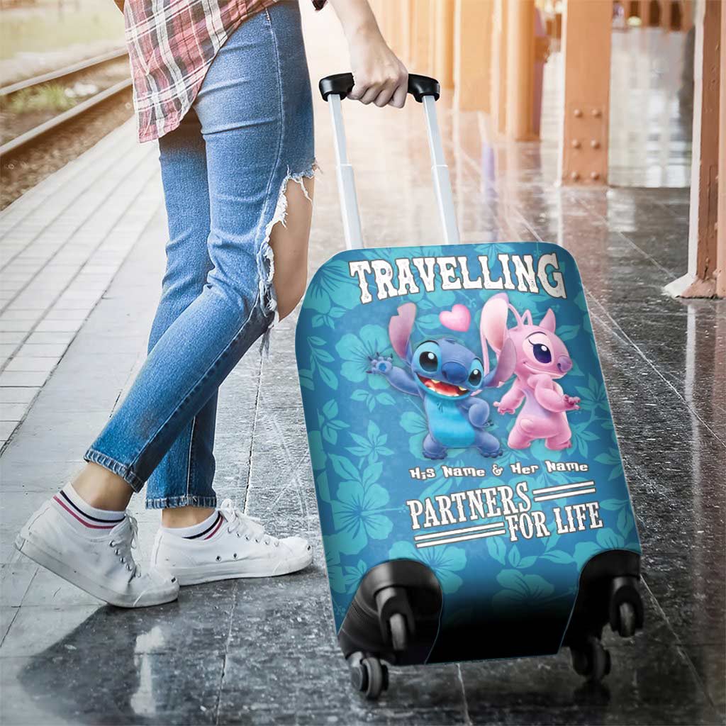 Personalized Ohana Luggage Cover Custom Name Travel Gift for Couples Luggage Cover GradoCreations