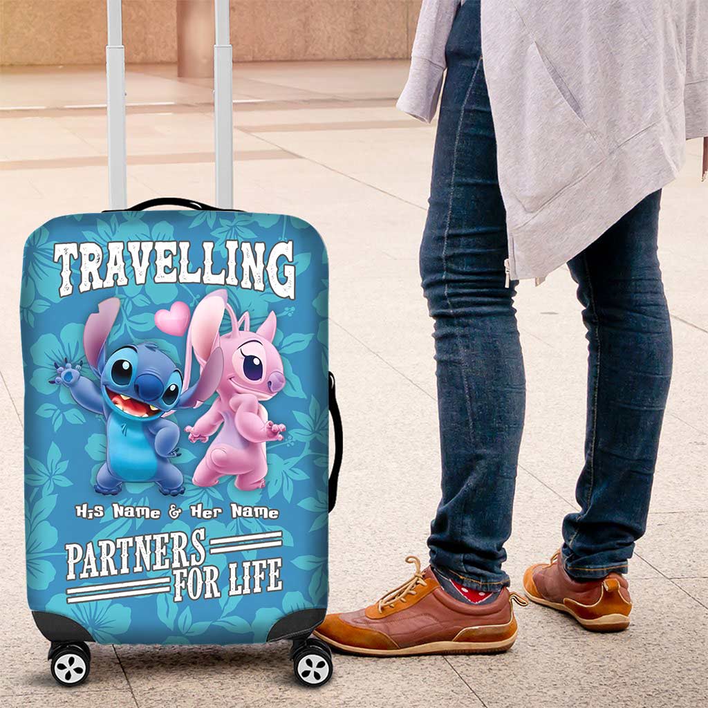 Personalized Ohana Luggage Cover Custom Name Travel Gift for Couples Luggage Cover GradoCreations