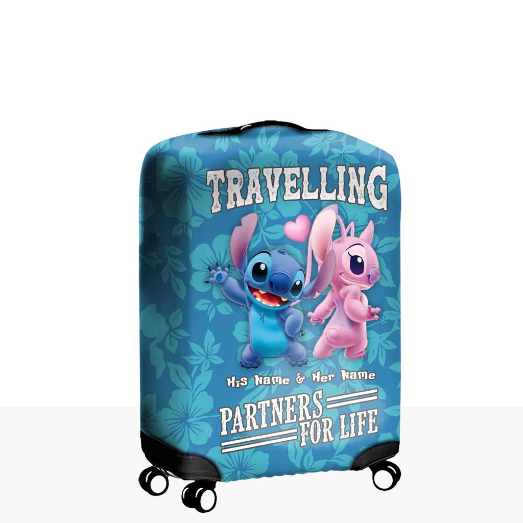 Personalized Ohana Luggage Cover Custom Name Travel Gift for Couples Luggage Cover GradoCreations
