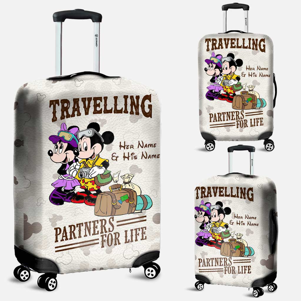 Personalized Luggage Cover with Mickey & Minnie Design for Couples Luggage Cover GradoCreations
