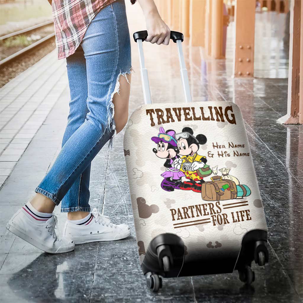 Personalized Luggage Cover with Mickey & Minnie Design for Couples Luggage Cover GradoCreations