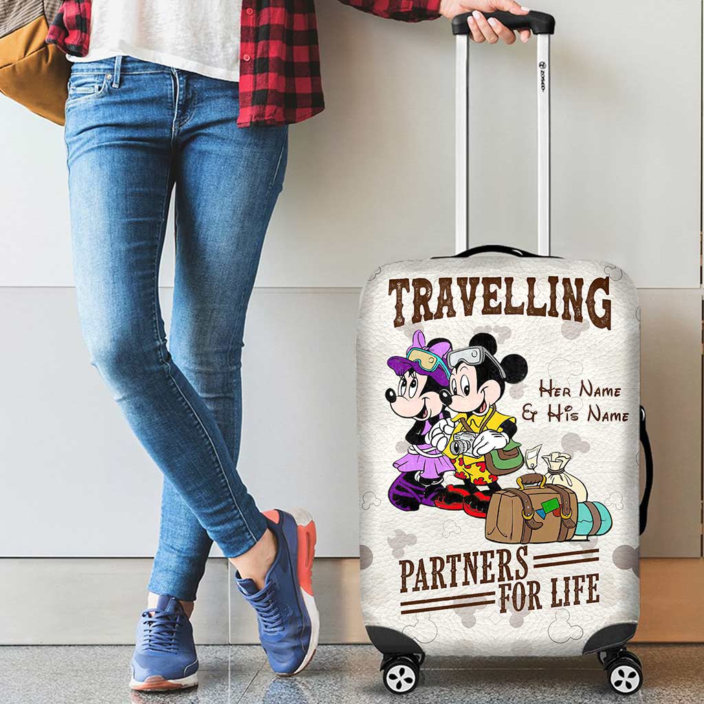 Personalized Luggage Cover with Mickey & Minnie Design for Couples Luggage Cover GradoCreations