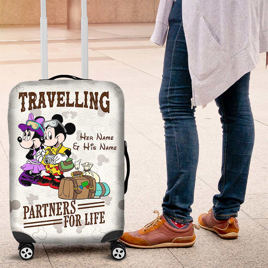 Personalized Luggage Cover with Mickey & Minnie Design for Couples Luggage Cover GradoCreations