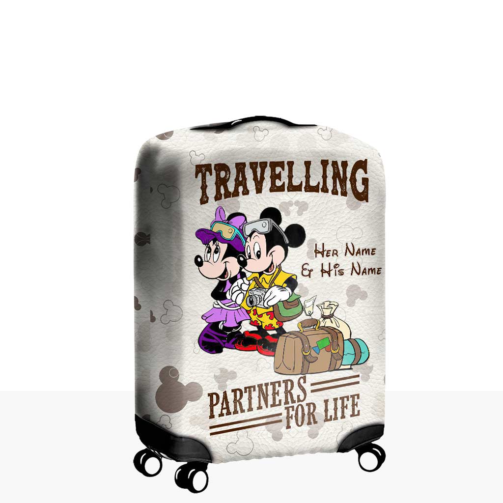 Personalized Luggage Cover with Mickey & Minnie Design for Couples Luggage Cover GradoCreations
