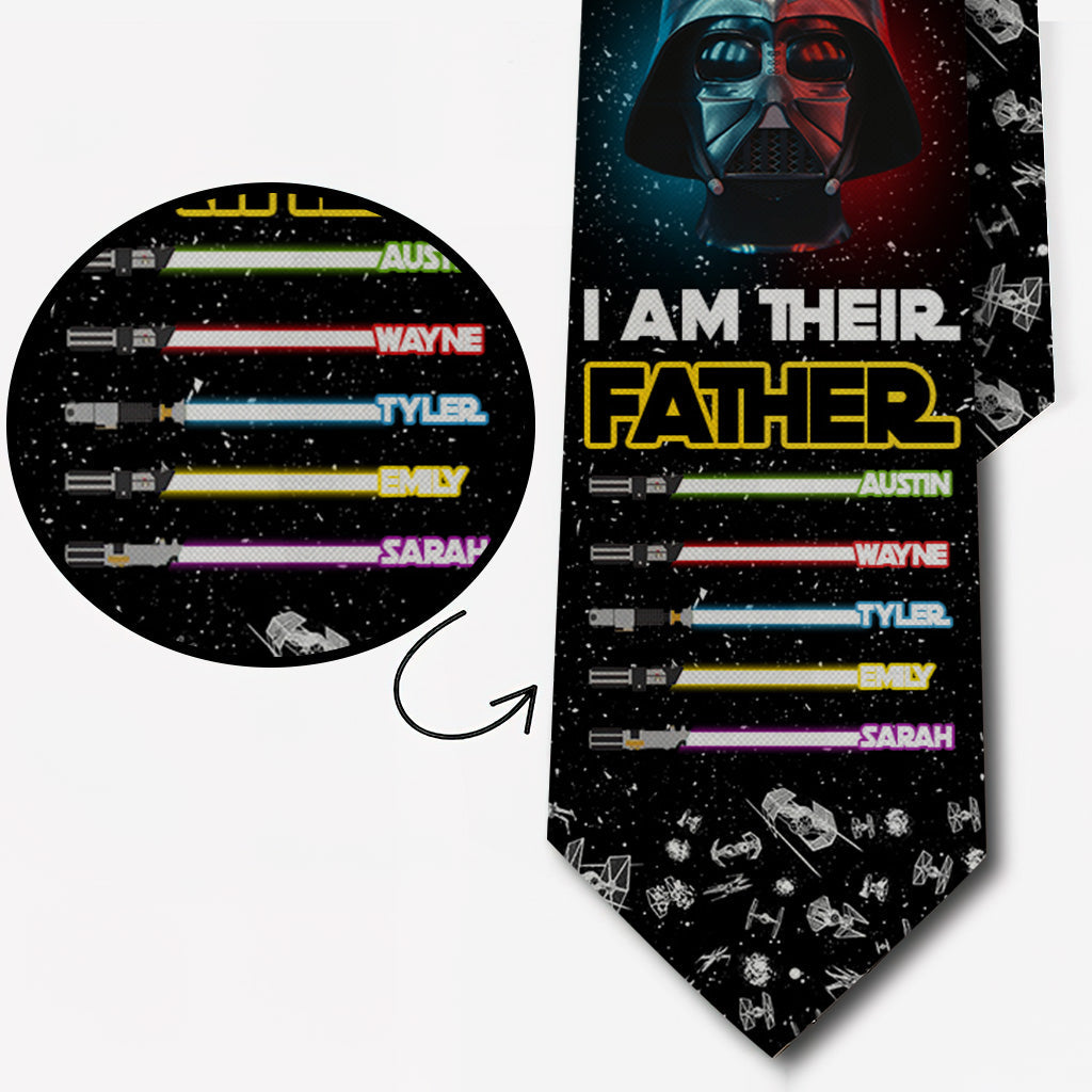 Personalized I Am Their Father Necktie Custom Name Gift for Dad Necktie GradoCreations