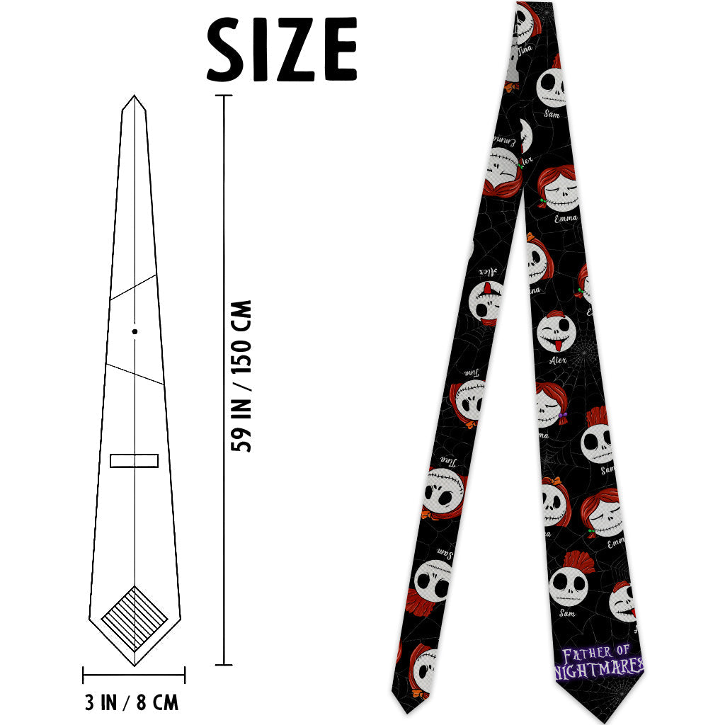 Personalized Nightmare Necktie Custom Name Gift for Dad Necktie GradoCreations