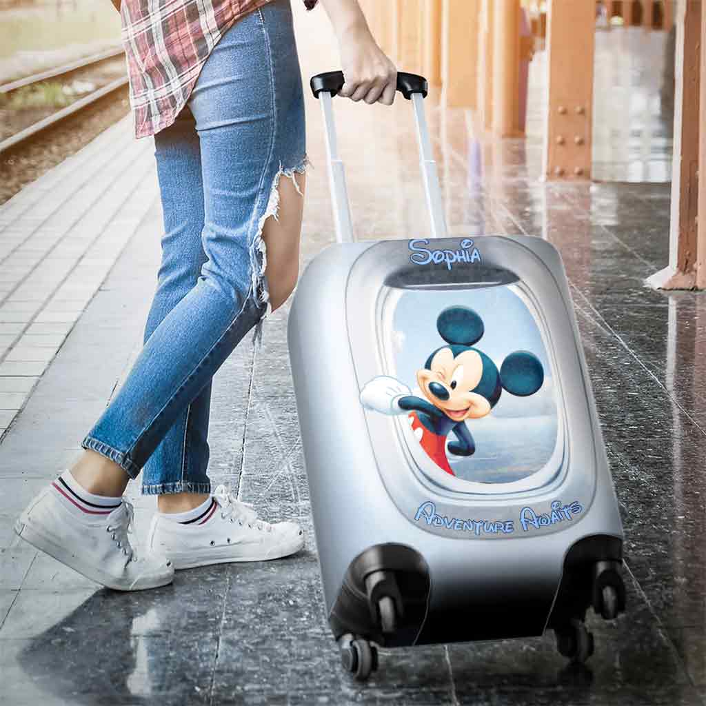 Personalized Mickey Mouse Luggage Cover Custom Name Travel Gift Luggage Cover GradoCreations