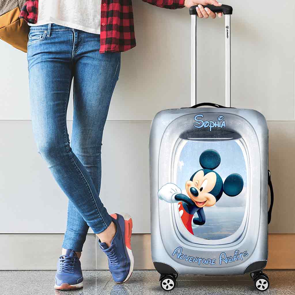 Personalized Mickey Mouse Luggage Cover Custom Name Travel Gift Luggage Cover GradoCreations