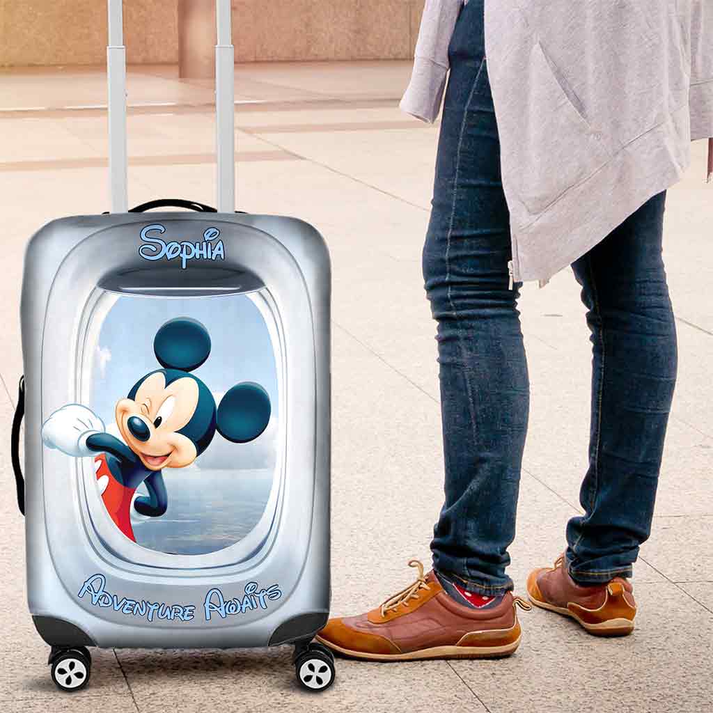 Personalized Mickey Mouse Luggage Cover Custom Name Travel Gift Luggage Cover GradoCreations