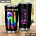 Personalized 20oz Tumbler with Freedom Design | Custom Name Gift Tumbler GradoCreations