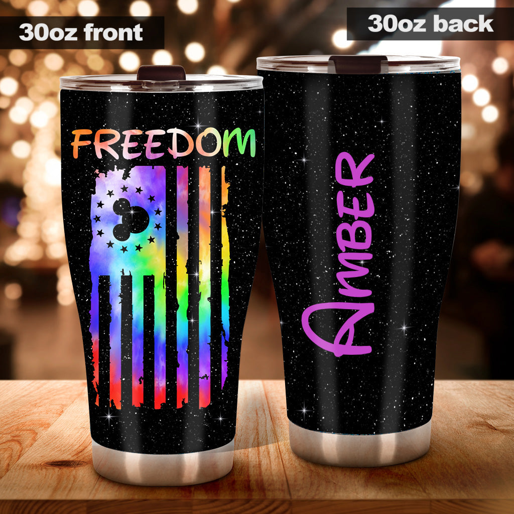 Personalized 20oz Tumbler with Freedom Design | Custom Name Gift Tumbler GradoCreations