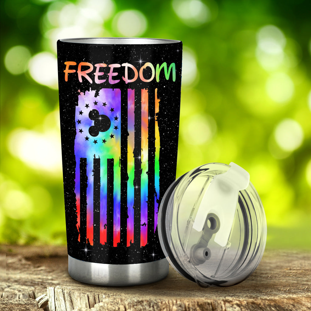 Personalized 20oz Tumbler with Freedom Design | Custom Name Gift Tumbler GradoCreations