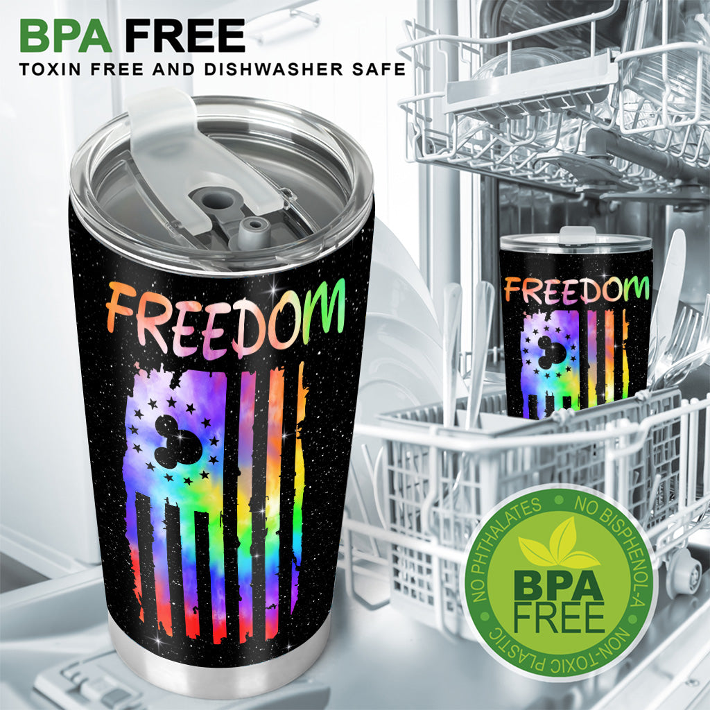 Personalized 20oz Tumbler with Freedom Design | Custom Name Gift Tumbler GradoCreations