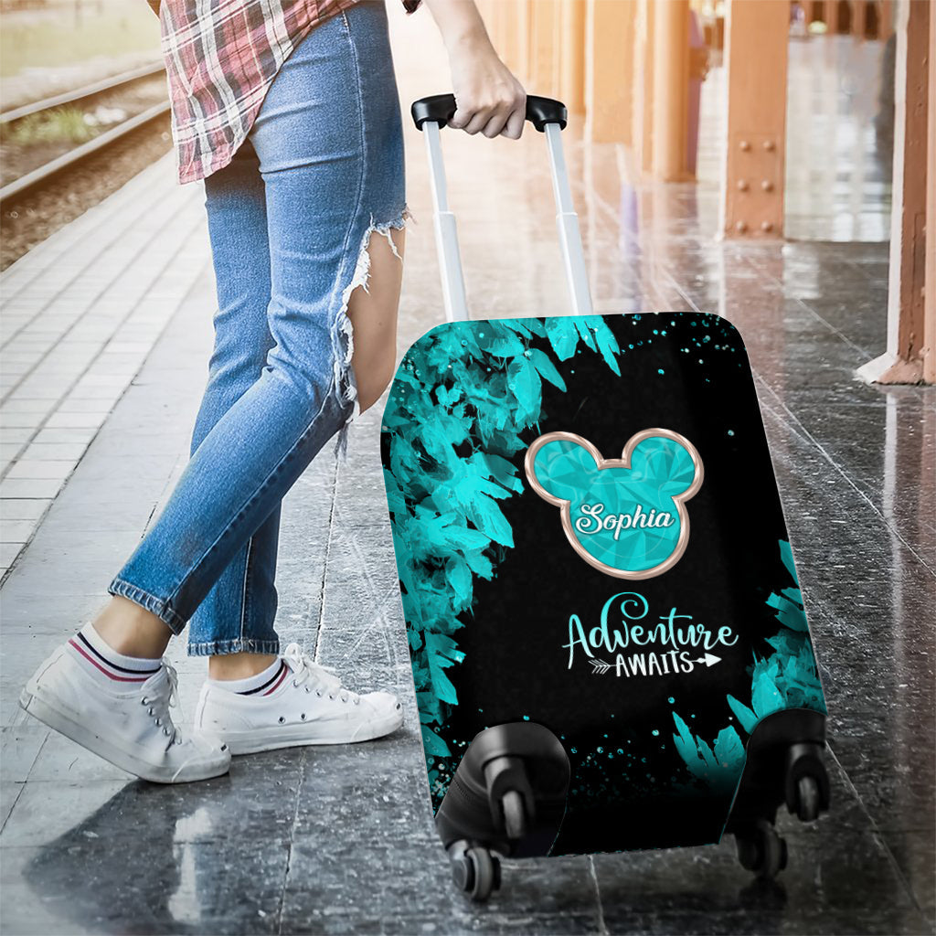 Personalized Adventure Awaits Mouse Luggage Cover for Kids Luggage Cover GradoCreations