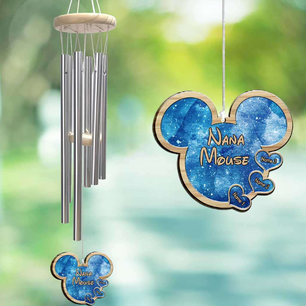Personalized Grandma Wind Chime with Hearts - Custom Gift for Nana Wind Chime GradoCreations
