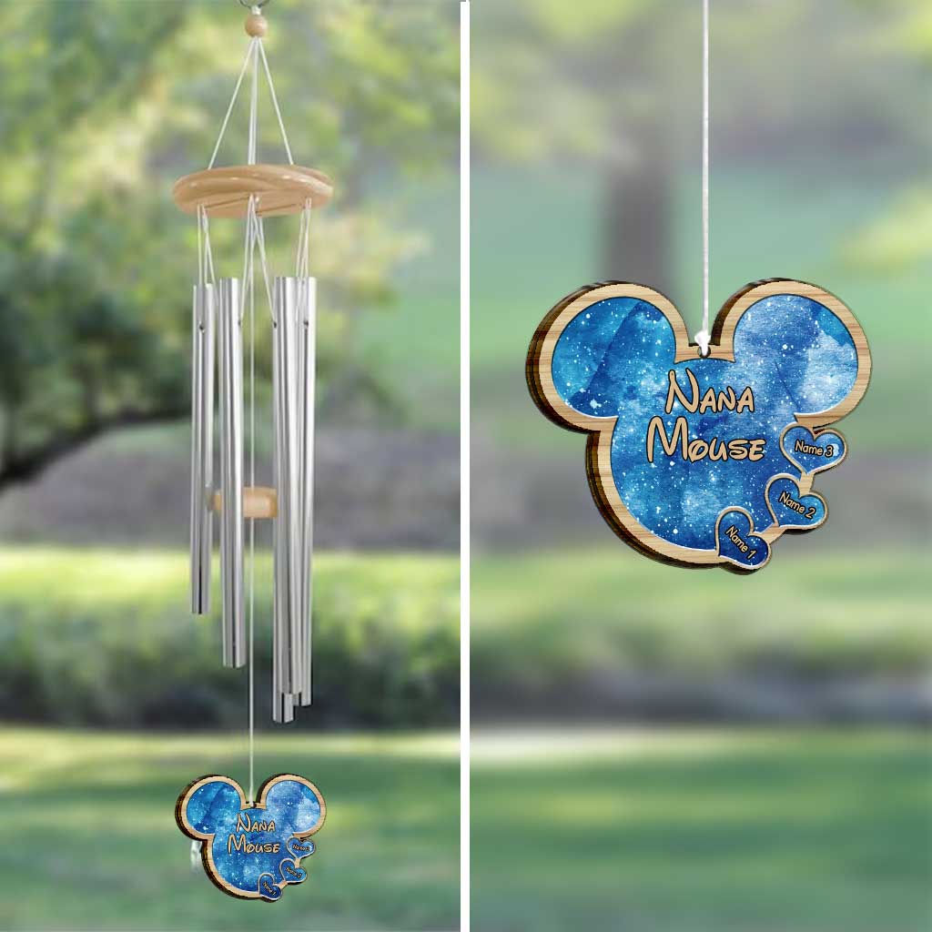 Personalized Grandma Wind Chime with Hearts - Custom Gift for Nana Wind Chime GradoCreations