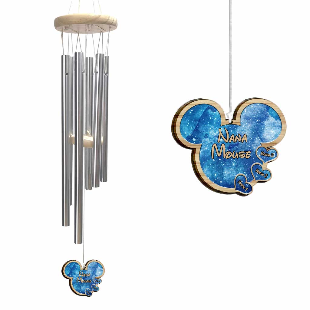 Personalized Grandma Wind Chime with Hearts - Custom Gift for Nana Wind Chime GradoCreations