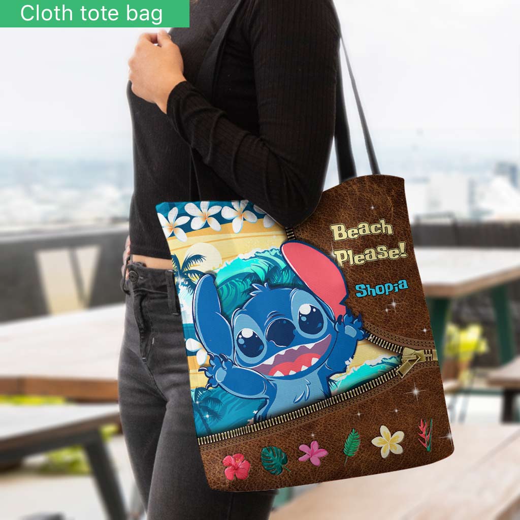 Personalized Beach Theme Tote Bag Custom Name Gift for Sea Lover Tote Bag GradoCreations