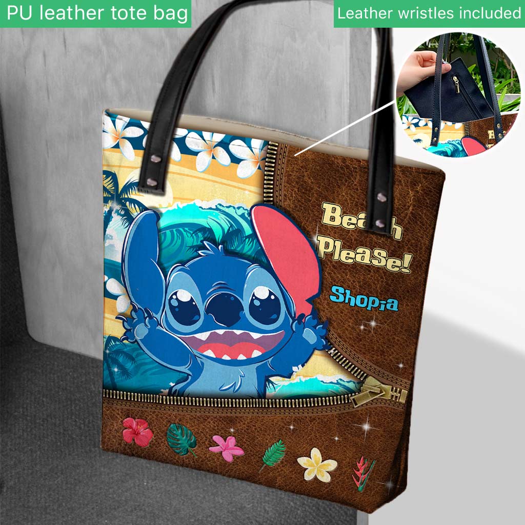 Personalized Beach Theme Tote Bag Custom Name Gift for Sea Lover Tote Bag GradoCreations