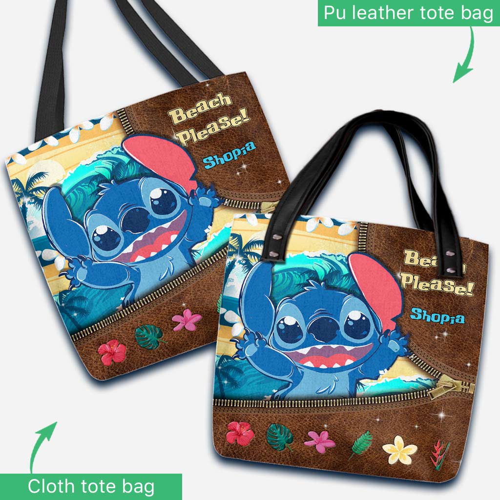 Personalized Beach Theme Tote Bag Custom Name Gift for Sea Lover Tote Bag GradoCreations