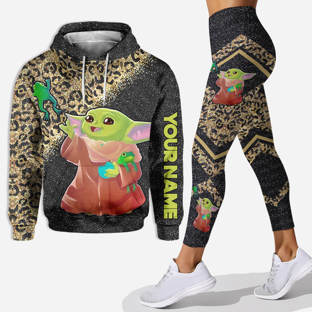 Personalized Cute Baby Yoda Hoodie & Leggings Set for Kids Hoodie & Leggings GradoCreations