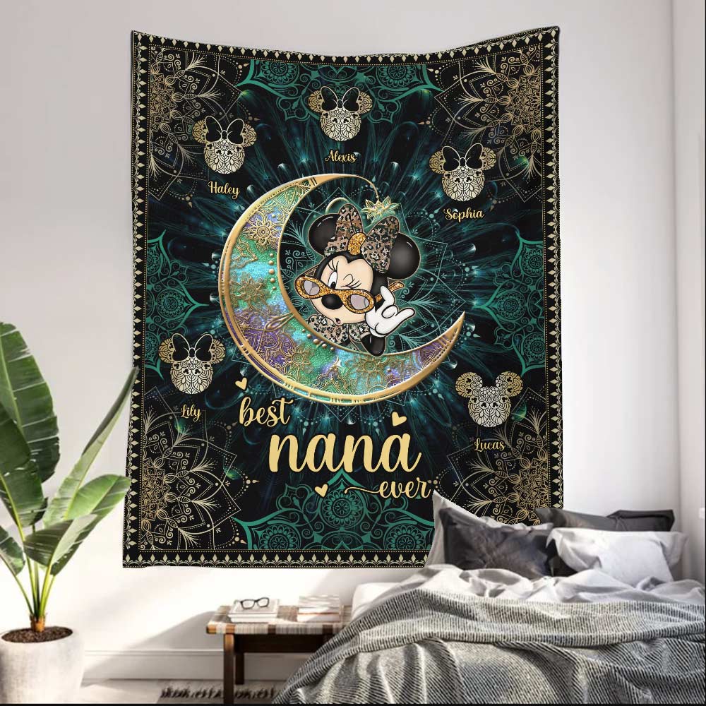 Personalized Best Nana Ever Tapestry Custom Name Gift Wall Tapestry GradoCreations