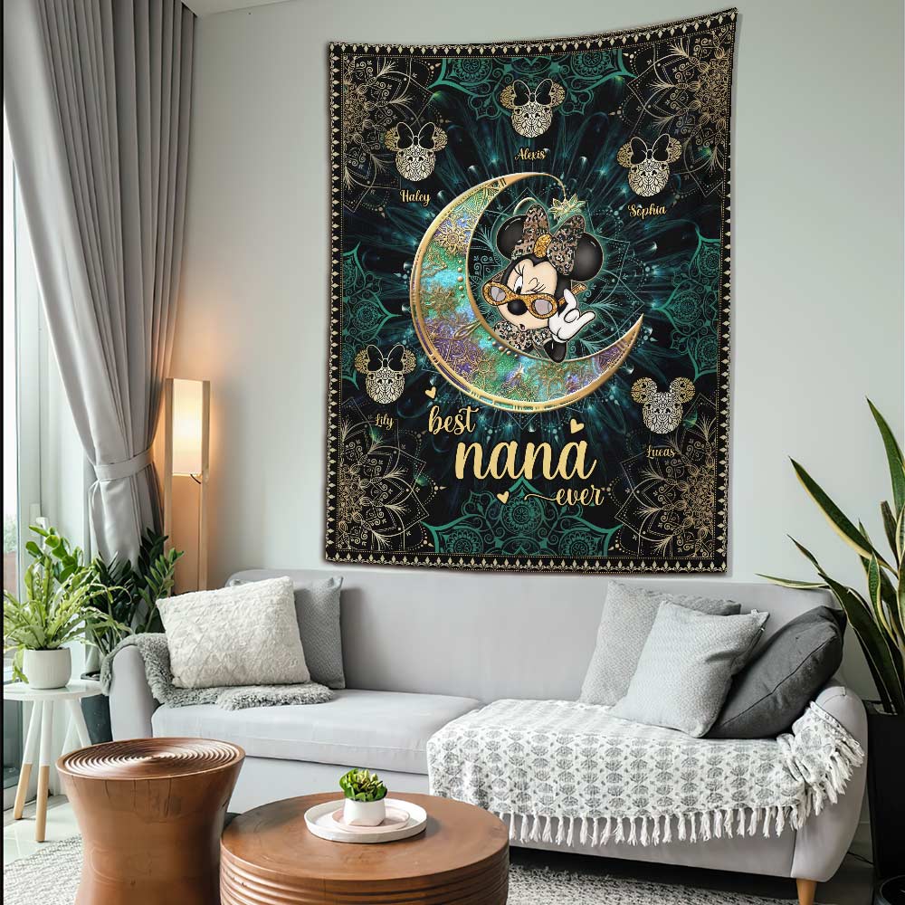 Personalized Best Nana Ever Tapestry Custom Name Gift Wall Tapestry GradoCreations
