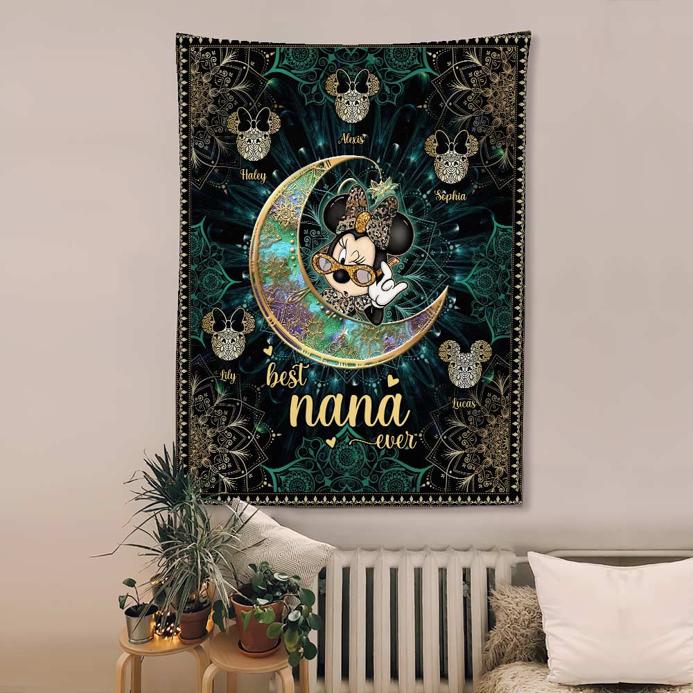 Personalized Best Nana Ever Tapestry Custom Name Gift Wall Tapestry GradoCreations