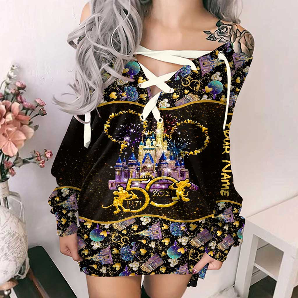 Personalized Off Shoulder Dress with Mickey Mouse Design for Women Off Shoulder Dress GradoCreations