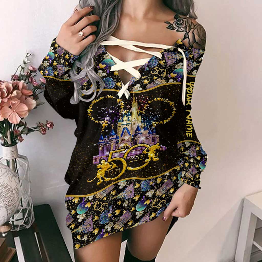 Personalized Off Shoulder Dress with Mickey Mouse Design for Women Off Shoulder Dress GradoCreations