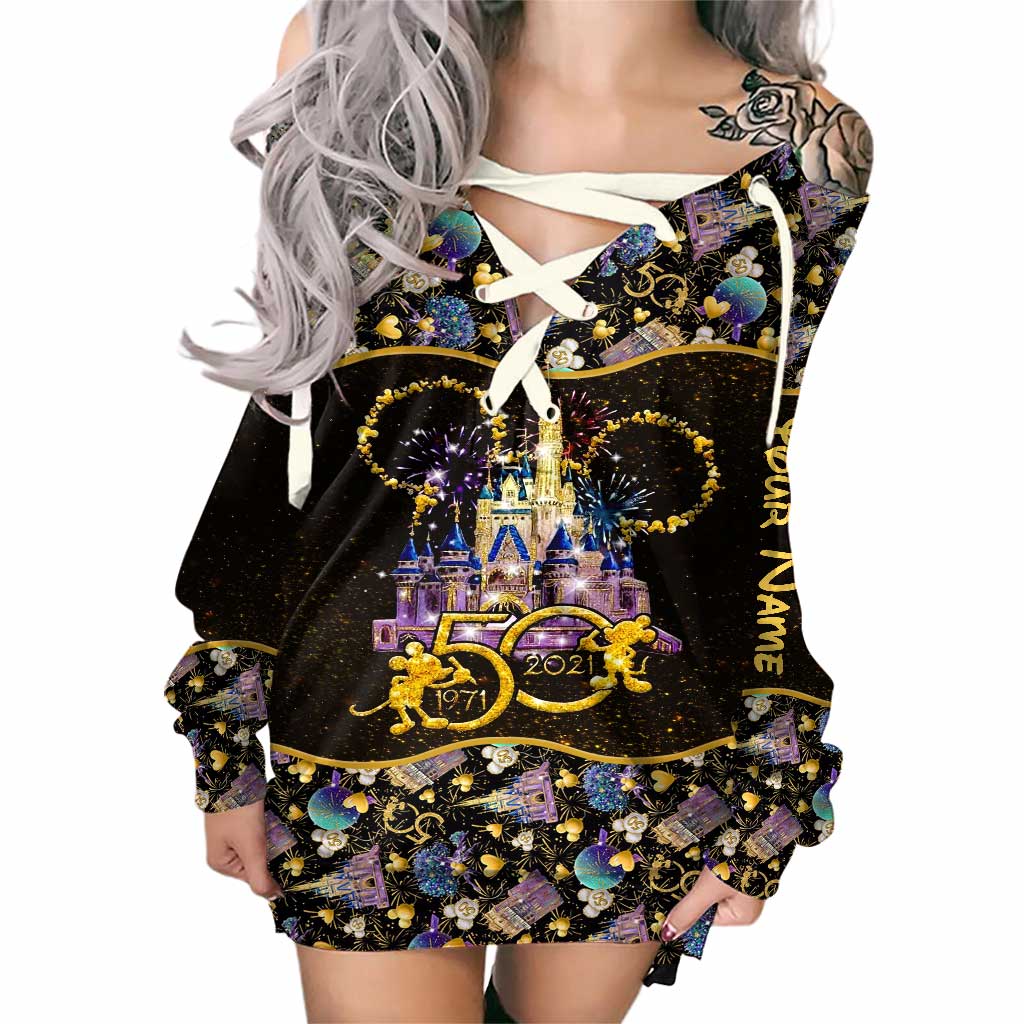 Personalized Off Shoulder Dress with Mickey Mouse Design for Women Off Shoulder Dress GradoCreations