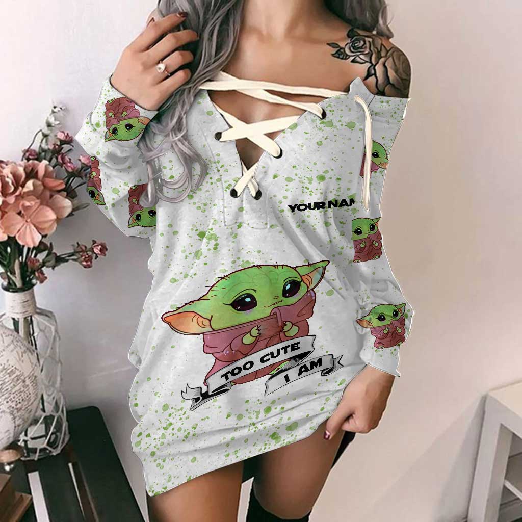 Custom Name Off Shoulder Dress Personalized Cute Design Off Shoulder Dress GradoCreations