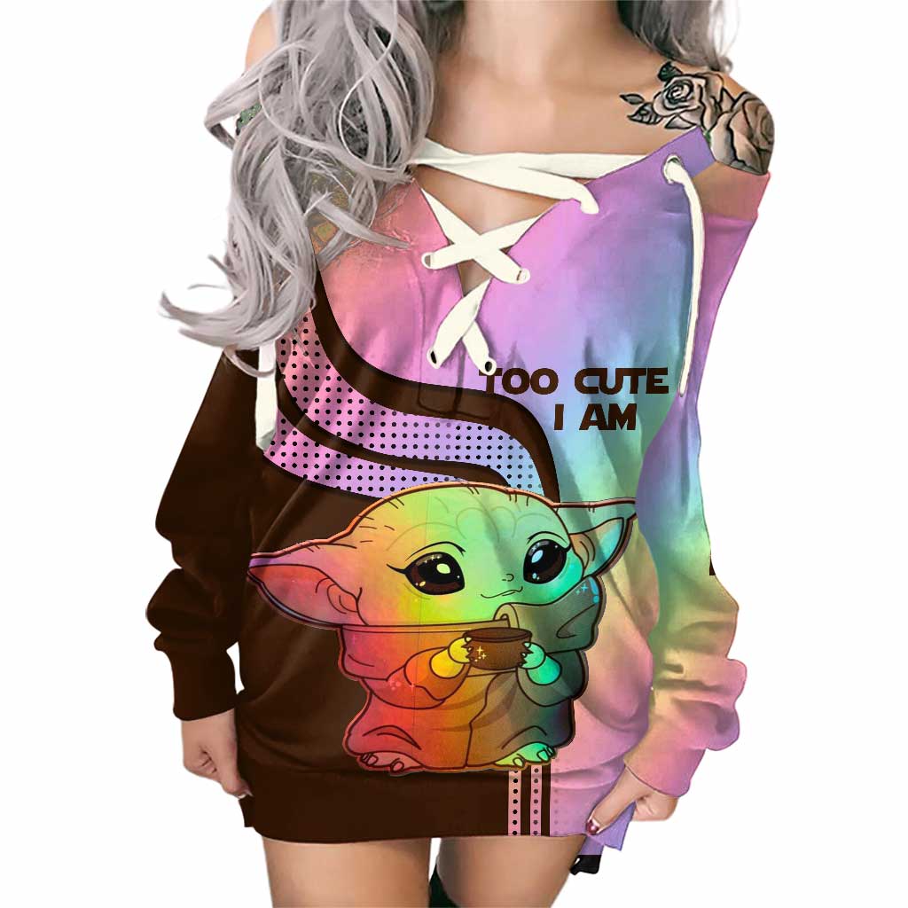 Personalized Off Shoulder Dress Cute Character Gift for Women Off Shoulder Dress GradoCreations